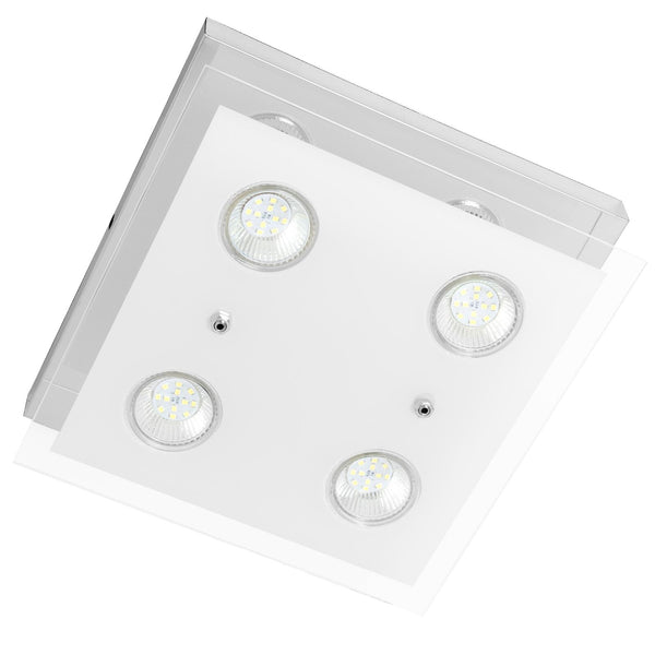 acquista Deckenleuchte mit 4 Rizzetti Led Spotlights 12W Warm Light