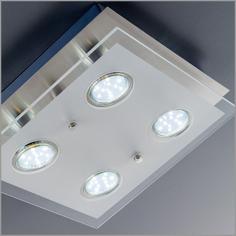 Plafoniera con 4 Faretti Led 12W Luce Calda Rizzetti