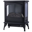 Camino Elettrico da Terra 41x25,4x52 cm 750/1500W Effetto Fiamma  Nero