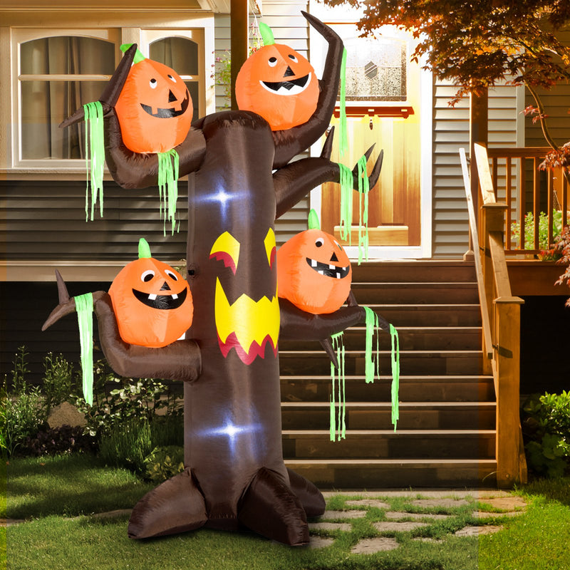 Decorazione Halloween Albero Gonfiabile 240 cm con LED 