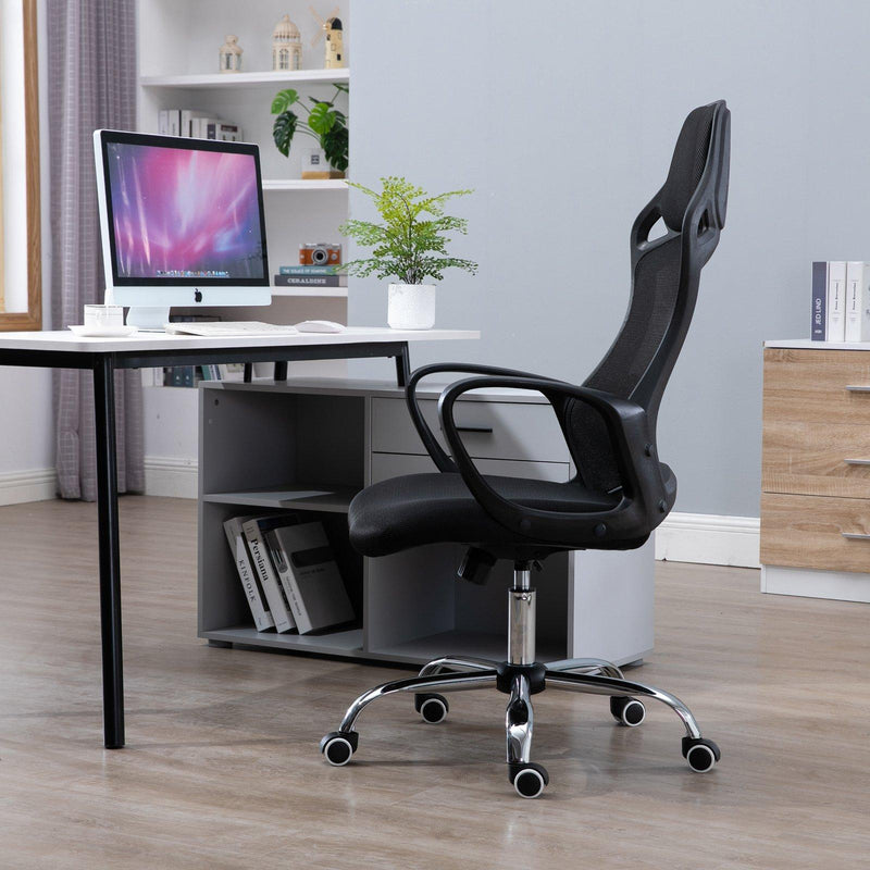 Sedia da Ufficio Presidenziale Ergonomica a Rete  Nera