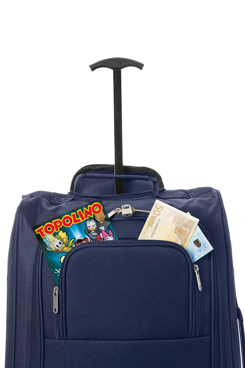 Trolley Valigia Bagaglio a Mano Morbida 2 Ruote Rizzetti Blu