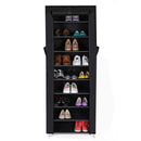 Scarpiera Salvaspazio 10 Ripiani 61,5x31x5x173,5 cm Rizzetti Nera