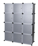 Armadio Guardaroba Modulare 12 Cubi 112x37x148 cm Rizzetti Nero