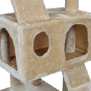 Albero Tiragraffi con Cuccia per Gatti H170 cm in Legno Sisal Naturale Rizzetti Beige