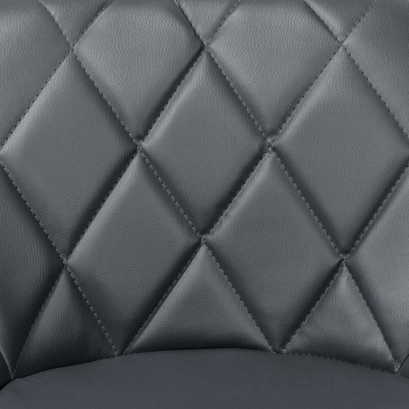 Set 2 Sgabelli Alti in Similpelle Imbottita Rizzetti Anshar Grigi