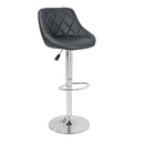 Set 2 Sgabelli Alti in Similpelle Imbottita Rizzetti Anshar Grigi