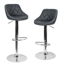 Set 2 Sgabelli Alti in Similpelle Imbottita Rizzetti Anshar Grigi