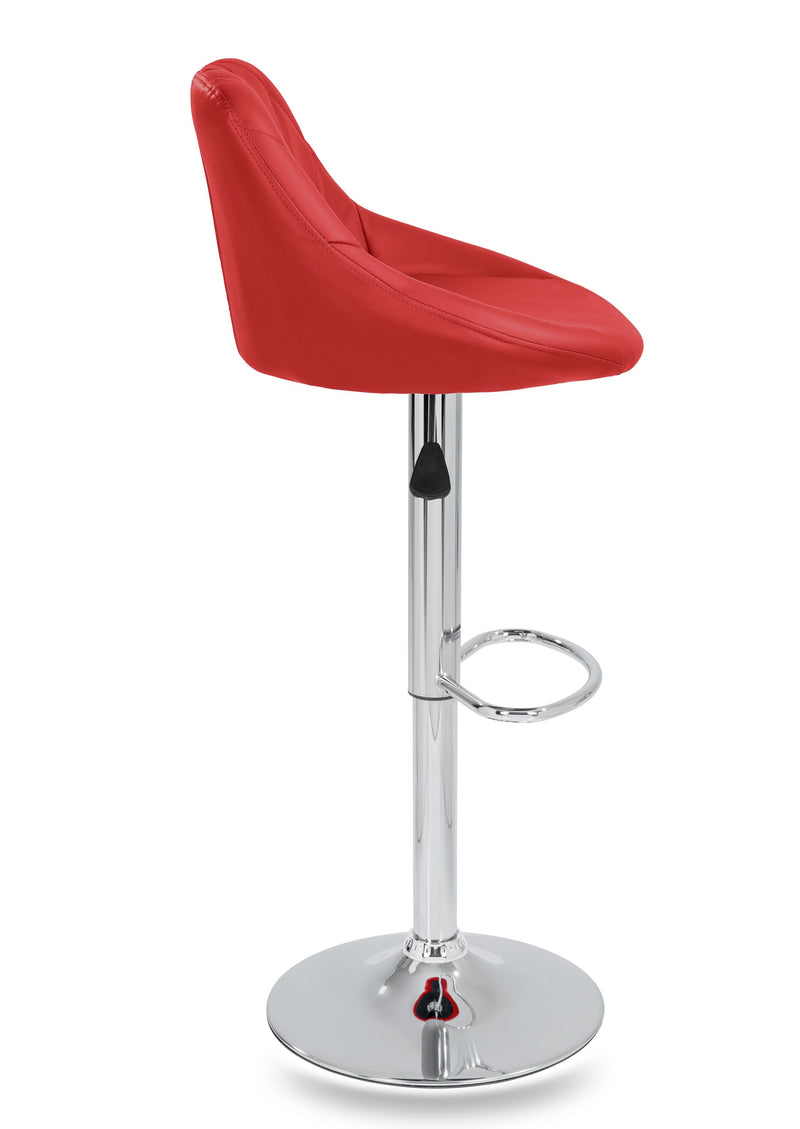 Set 2 Sgabelli Alti in Similpelle Imbottita Rizzetti Anshar Rossi