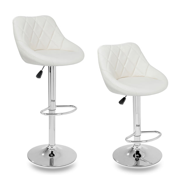 Set mit 2 hohen Hockern aus Rizzetti Anshar Beige gepolstertem Kunstleder sconto