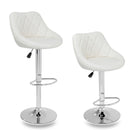 Set 2 Sgabelli Alti in Similpelle Imbottita Rizzetti Anshar Beige