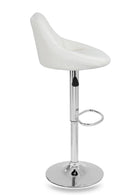 Set 2 Sgabelli Alti in Similpelle Imbottita Rizzetti Anshar Beige