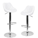 Set 2 Sgabelli Alti in Similpelle Imbottita Rizzetti Anshar Bianchi