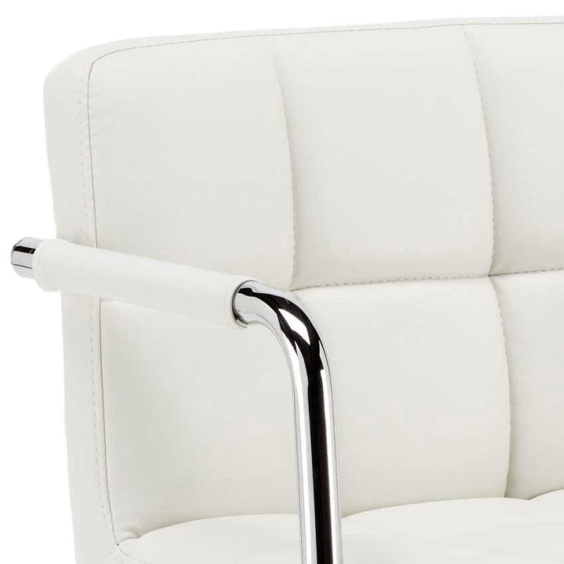 Set 2 Sgabelli Alti in Similpelle Imbottita Rizzetti Plusmir Bianchi