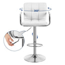 Set 2 Sgabelli Alti in Similpelle Imbottita Rizzetti Plusmir Bianchi