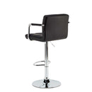 Set 2 Sgabelli Alti in Similpelle Imbottita Rizzetti Plusmir Neri