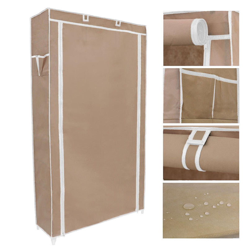 Scarpiera Salvaspazio 10 Ripiani 88x28x160 cm Rizzetti Marrone