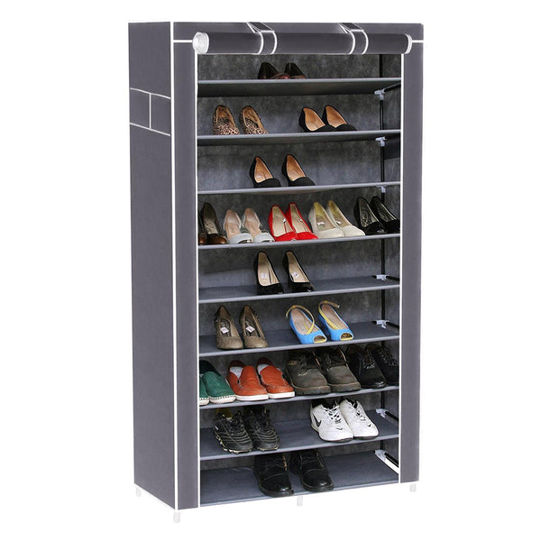 Platzsparendes Schuhregal 10 Ablagen 88 x 28 x 160 cm Rizzetti Grey acquista