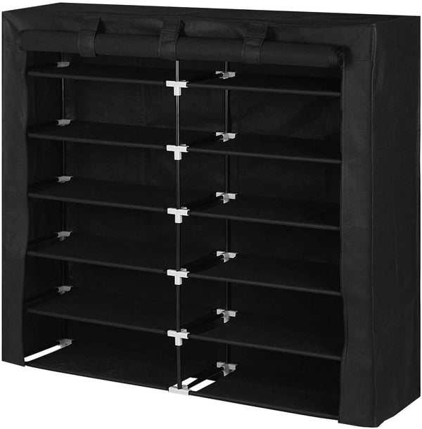 prezzo Platzsparendes Schuhregal 6 Ablagen 115 x 28 x 110 cm Rizzetti Schwarz