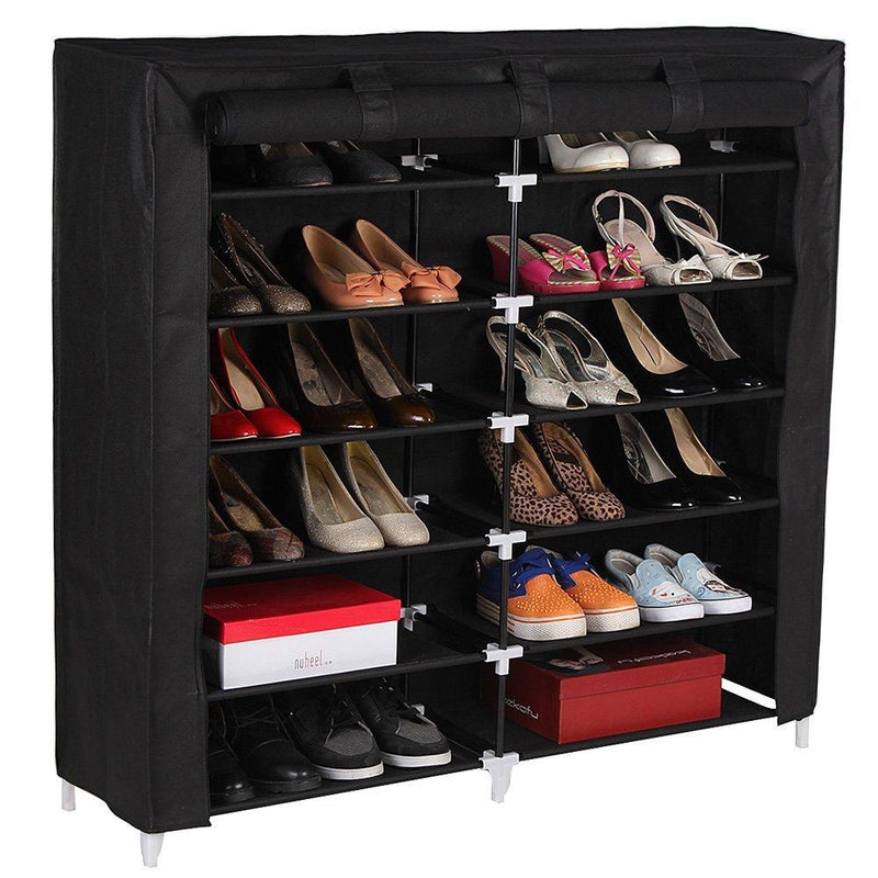 Scarpiera Salvaspazio 6 Ripiani 115x28x110 cm Rizzetti Nera