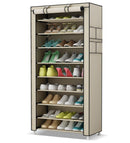 Scarpiera Salvaspazio 10 Ripiani 60x30x160 cm Rizzetti Beige