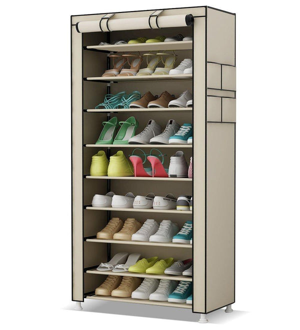 Platzsparendes Schuhregal 10 Ablagen 60x30x160 cm Rizzetti Beige prezzo