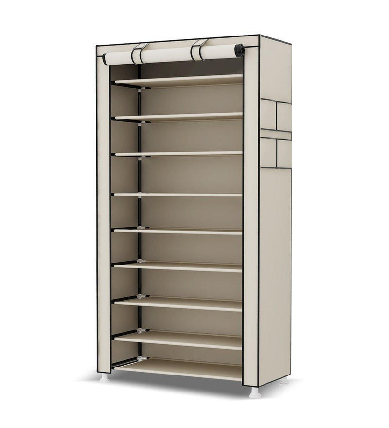 Scarpiera Salvaspazio 10 Ripiani 60x30x160 cm Rizzetti Beige