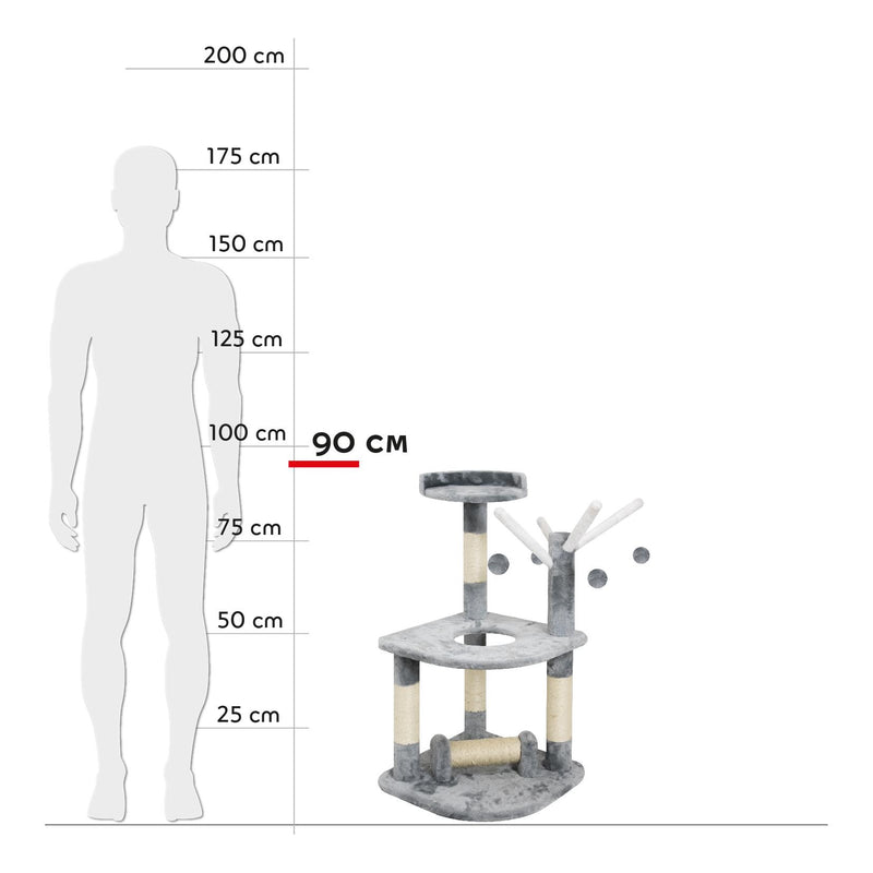 Albero Tiragraffi per Gatti H90 cm Rizzetti Ginger Grigio