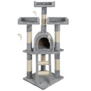 Albero Tiragraffi con Cuccia per Gatti H116 cm Rizzetti Silvestro Grigio