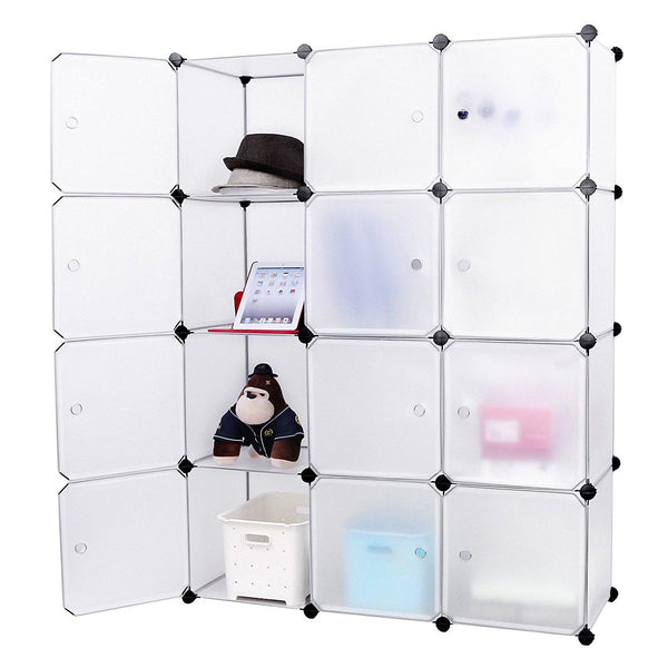 sconto Modularer Kleiderschrank 12 Würfel 112 x 37 x 148 cm Rizzetti Weiß