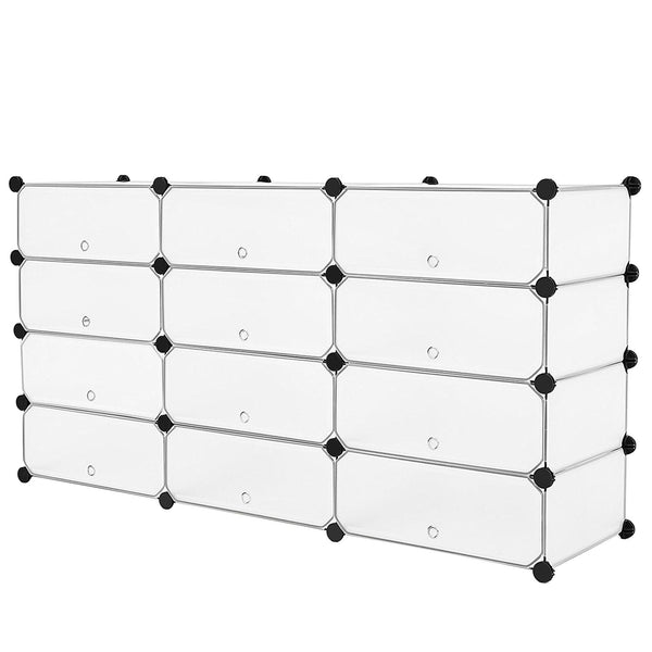 sconto Modularer Kleiderschrank 12 Fächer 95 x 37 x 107 cm Rizzetti Weiß