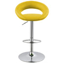 Set 2 Sgabelli Alti in Similpelle Imbottita Rizzetti Chicago Gialli