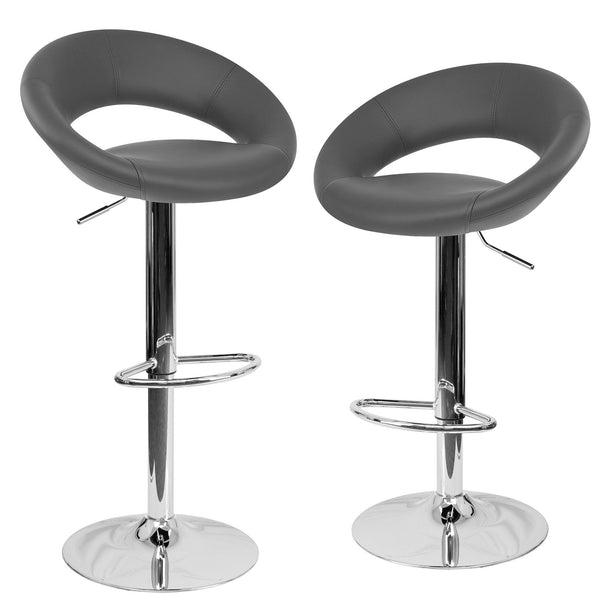 2er-Set Rizzetti Chicago Grey Gepolsterte Hochhocker aus Kunstleder prezzo