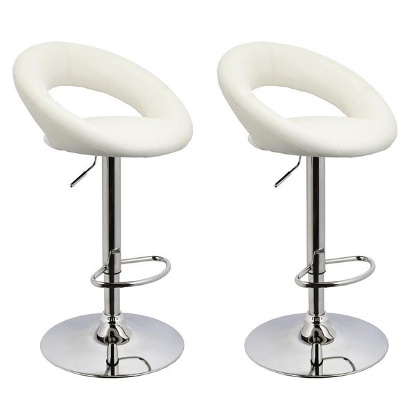 Set aus 2 Rizzetti Chicago Weiß Gepolsterten Hochhockern aus Kunstleder sconto