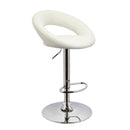 Set 2 Sgabelli Alti in Similpelle Imbottita Rizzetti Chicago Bianchi