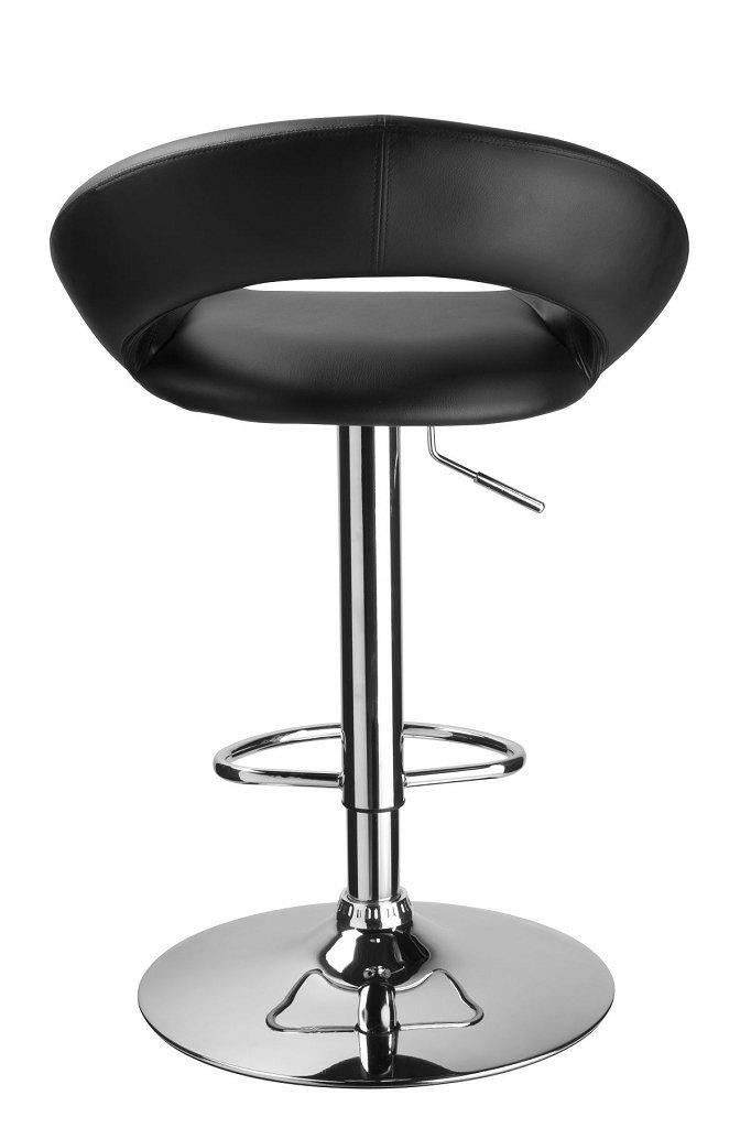 Set 2 Sgabelli Alti in Similpelle Imbottita Rizzetti Chicago Neri
