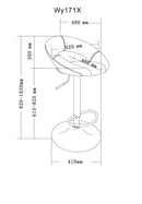 Set 2 Sgabelli Alti in Similpelle Imbottita Rizzetti Chicago Neri