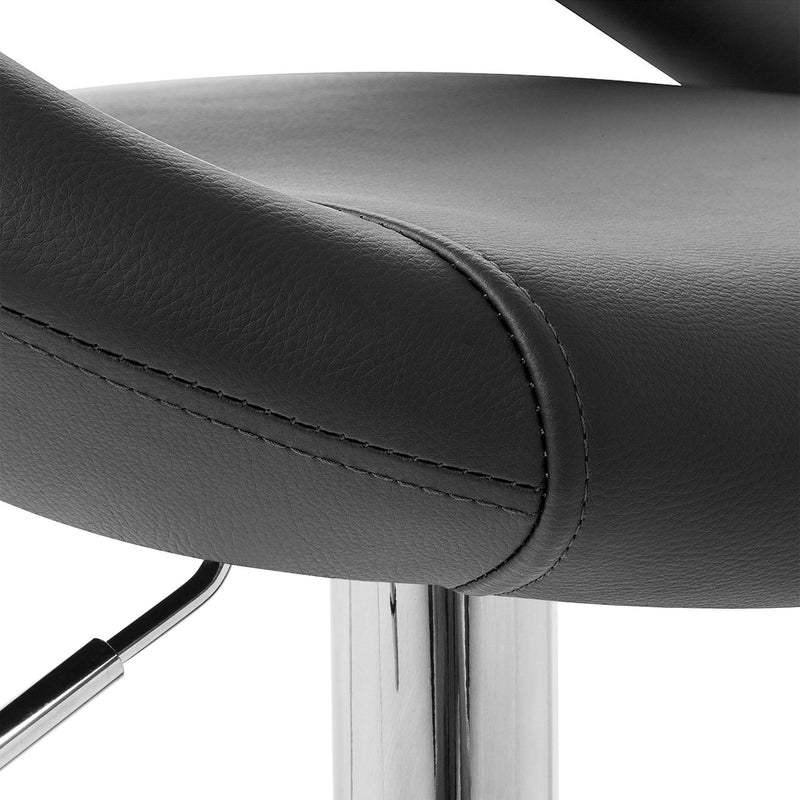 Set 2 Sgabelli Alti in Similpelle Imbottita Rizzetti Chicago Neri