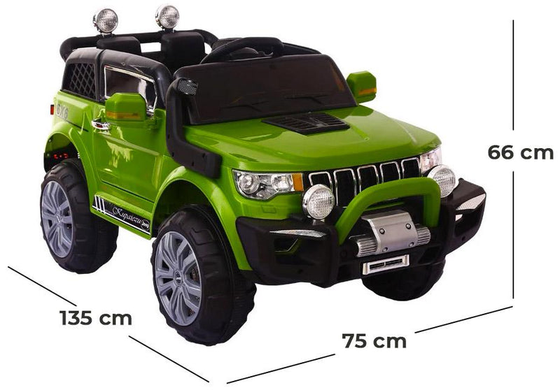 Macchina Elettrica per Bambini 2 Posti 12V Jepsen Fuoristrada 4x4 Verde