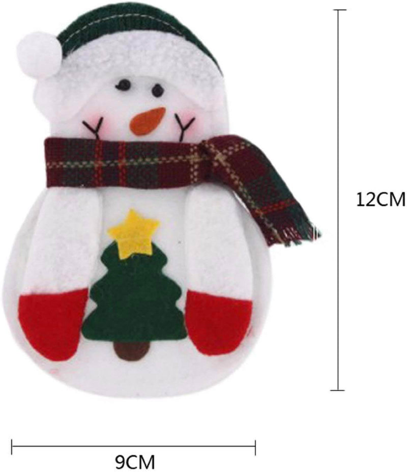 Set 4 Tasche Portaposate Natalizie in Poliestere Rizzetti Pupazzo di Neve