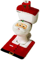 Completo Bagno Natalizio Copriwater Tappetino e Portarotolo Rizzetti Babbo Natale