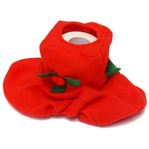 Completo Bagno Natalizio Copriwater Tappetino e Portarotolo Rizzetti Babbo Natale