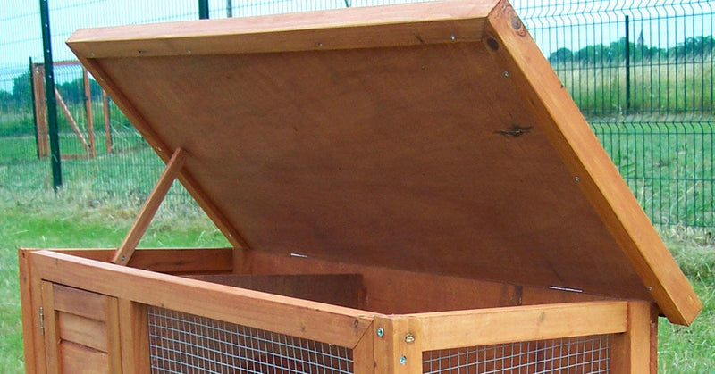 Gabbia per Conigli Conigliera da Esterno 91,5x45x70 cm Per 2-3 Conigli in Legno Naturale 