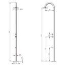 Doccia da Giardino 243,9x25x54,5 cm con Soffione Miscelatore e Lavapiedi Sined Palau Inox