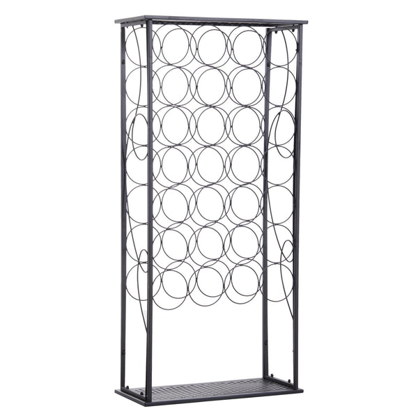 prezzo Schwarzes rustikales Flaschenregal aus Eisen 47,5x21,5x100 cm