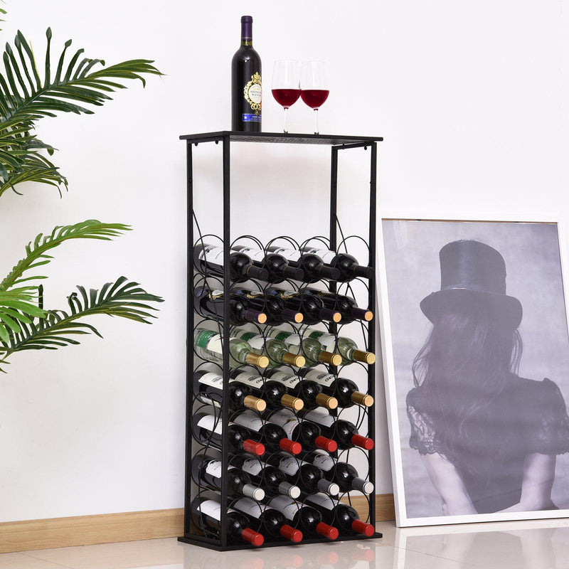 Cantinetta Portabottiglie 47,5x21,5x100 cm in Ferro Rustico  Nera