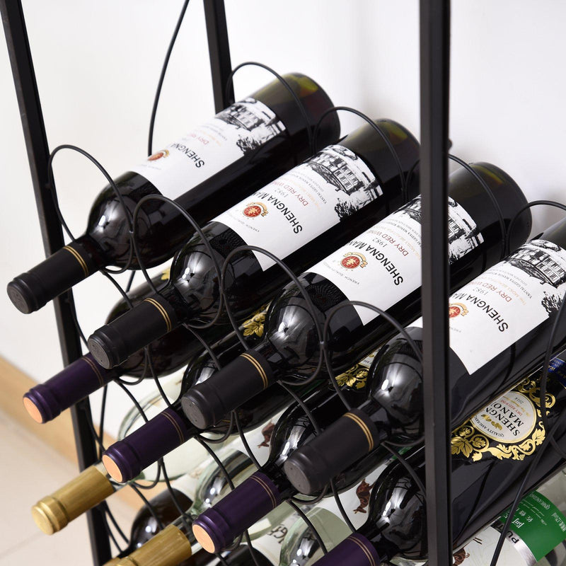 Cantinetta Portabottiglie 47,5x21,5x100 cm in Ferro Rustico  Nera