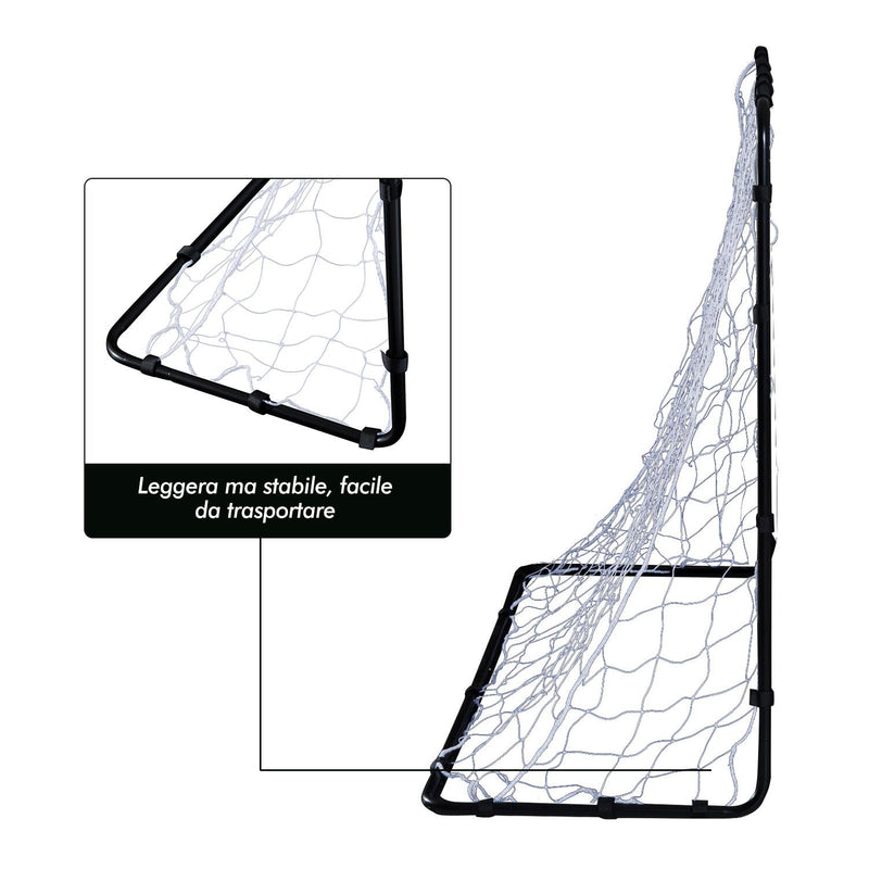 Porta da Calcio Portatile con Rete 183x61x122 cm  Nera