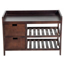 Panca Portascarpe con Cassetti da Ingresso 69x34x48 cm  Marrone