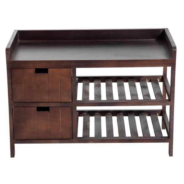 Panca Portascarpe con Cassetti da Ingresso 69x34x48 cm  Marrone